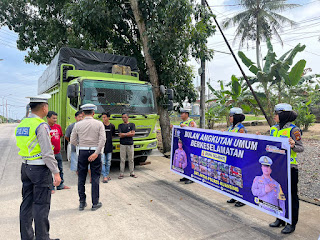 Sat Lantas Polres Kuansing Sosialisasi Program Bulan Angkutan Umum Berkeselamatan (Bung Selamat)